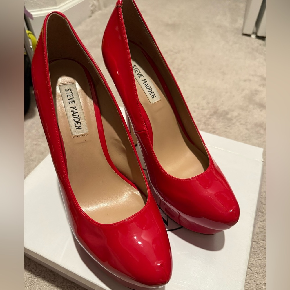 Steve Madden Glossy Red Heels